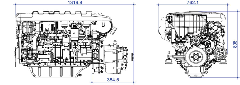 LVM ML 706 LX3 moottorin mittakuvat